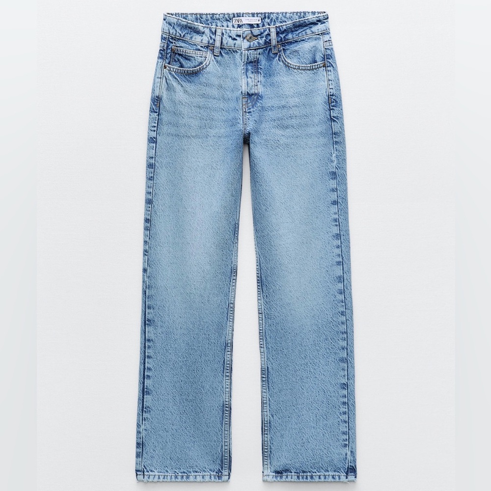 Zara Mid-Rise Straight Leg Jeans - Size 25 - NWT
